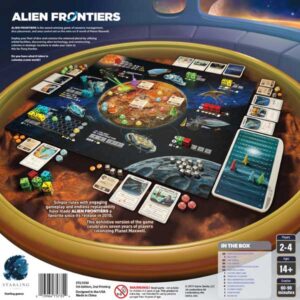 Alien Frontiers 5th Edition board game: back of box.